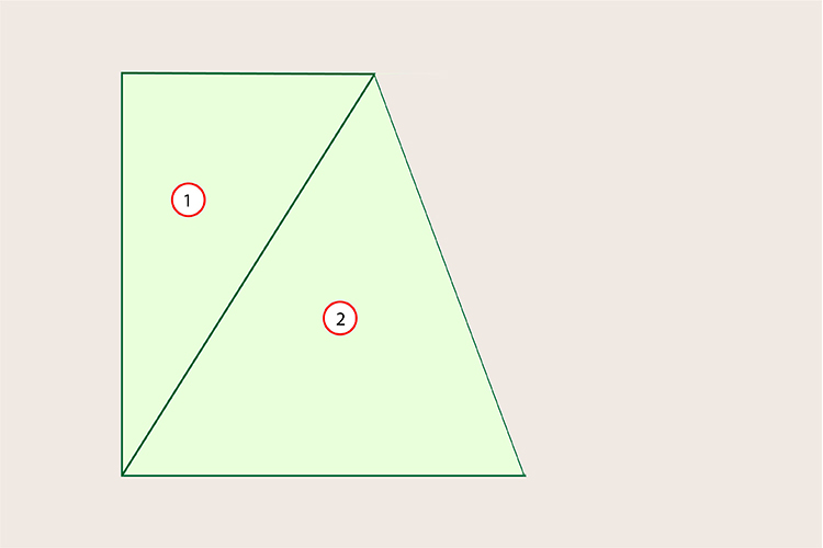 There are 2 triangles in this shape so the interior angles totals 360 degrees
